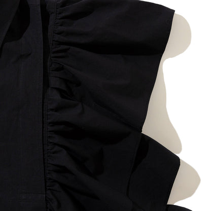 naokitomizuka Shirt collor frilled gilet ナオキトミヅカ シャツ カラー フリルド ジレ GRNTB025【レディース コットン100% フリル ブラウス 2WAY 26SS】