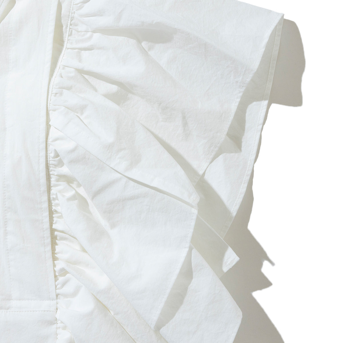 naokitomizuka Shirt collor frilled gilet ナオキトミヅカ シャツ カラー フリルド ジレ GRNTB025【レディース コットン100% フリル ブラウス 2WAY 26SS】