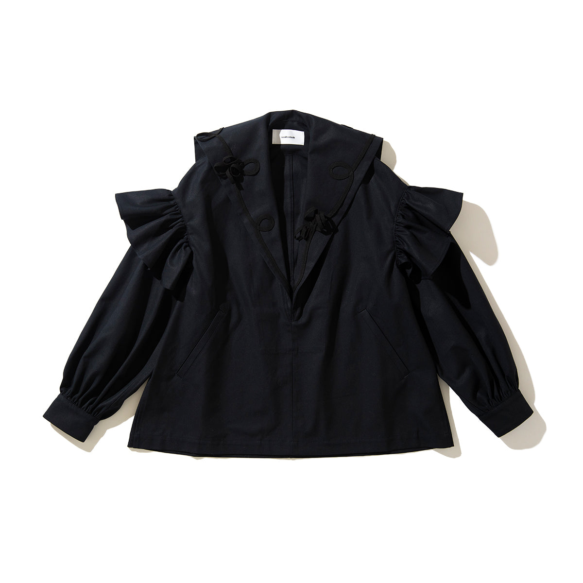 naokitomizuka embroidery Sailor collar jacket ナオキトミヅカ エンブロイダリー セーラーカラー ジャケット GRNTJ009【レディース コットン素材 シャツジャケット フリル 26SS】