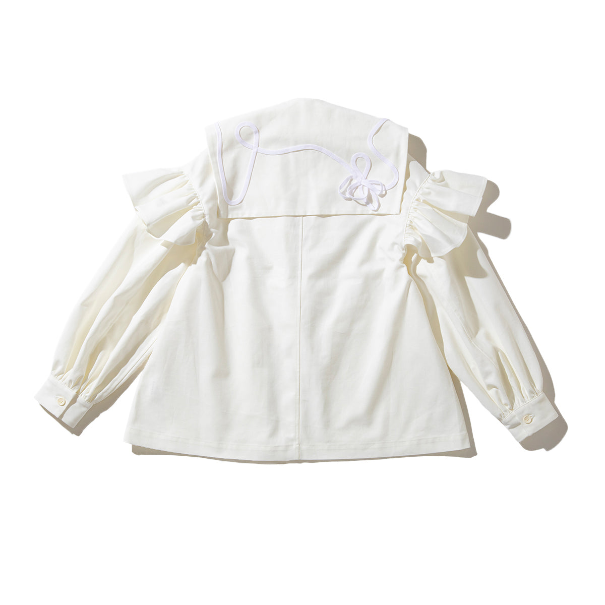 naokitomizuka embroidery Sailor collar jacket ナオキトミヅカ エンブロイダリー セーラーカラー ジャケット GRNTJ009【レディース コットン素材 シャツジャケット フリル 26SS】