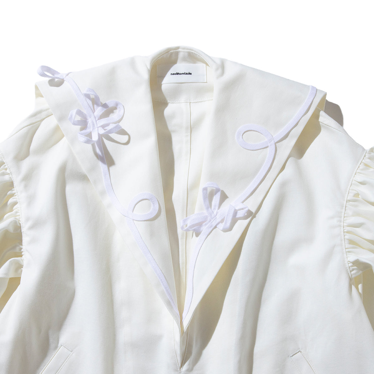 naokitomizuka embroidery Sailor collar jacket ナオキトミヅカ エンブロイダリー セーラーカラー ジャケット GRNTJ009【レディース コットン素材 シャツジャケット フリル 26SS】