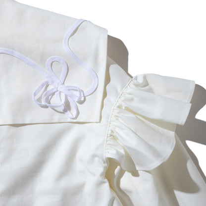 naokitomizuka embroidery Sailor collar jacket ナオキトミヅカ エンブロイダリー セーラーカラー ジャケット GRNTJ009【レディース コットン素材 シャツジャケット フリル 26SS】