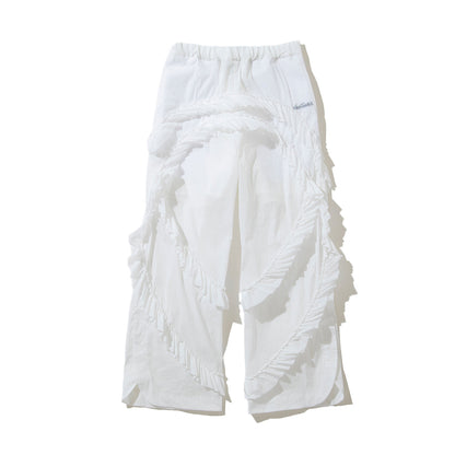 naokitomizuka WILD THINGS frilled pants ナオキトミヅカ ワイルドシングス フリルド パンツ GRNTP010【レディース コラボ フリル ポケット 26SS】