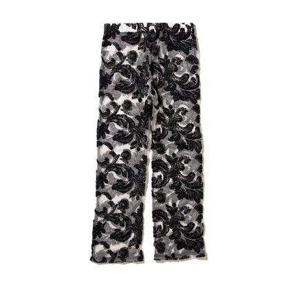 naokitomizuka Race embroidery pants ナオキトミヅカ レース エンブロイダリー パンツ GRNTP011【レディース ポリエステル素材 レース柄 26SS】