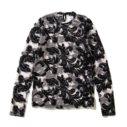 naokitomizuka Race embroidery tops ナオキトミヅカ レース エンブロイダリー トップス GRNTT024【レディース ポリエステル素材 レース柄 26SS】
