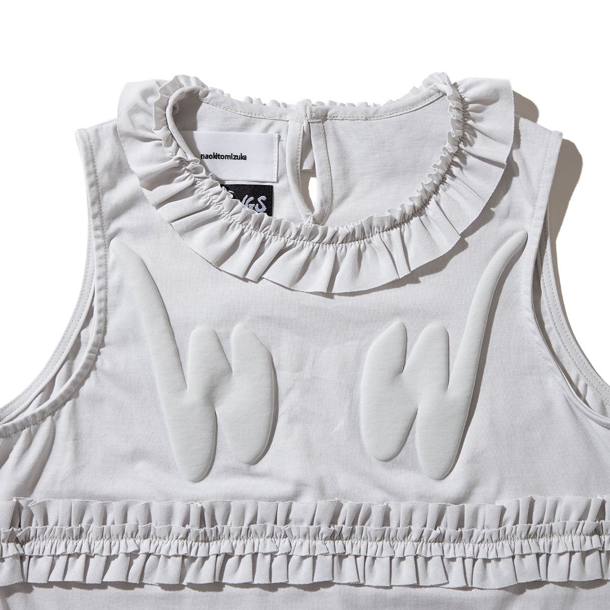 naokitomizuka WILD THINGS frilled tank top ナオキトミヅカ ワイルドシングス フリルド タンクトップ GRNTT026【レディース コラボ フリル 発泡プリント 26SS】