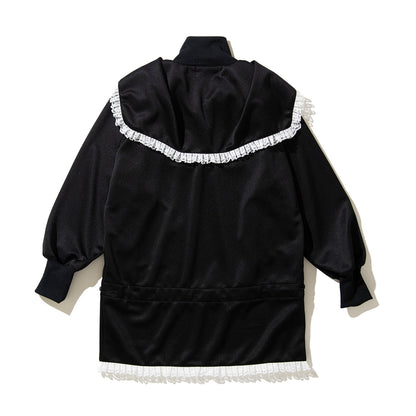 naokitomizuka WILD THINGS Sailor collar hoodie ナオキトミヅカ ワイルドシングス セーラーカラー フーディー GRNTT027【レディース コラボ ポリエステル100% フリル ドローコード 26SS】