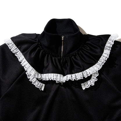 naokitomizuka WILD THINGS Sailor collar hoodie ナオキトミヅカ ワイルドシングス セーラーカラー フーディー GRNTT027【レディース コラボ ポリエステル100% フリル ドローコード 26SS】