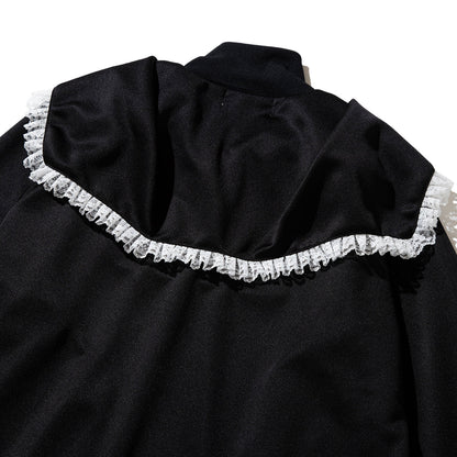 naokitomizuka WILD THINGS Sailor collar hoodie ナオキトミヅカ ワイルドシングス セーラーカラー フーディー GRNTT027【レディース コラボ ポリエステル100% フリル ドローコード 26SS】