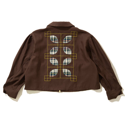 YuumiARIA ZIP EMROIDERY JACKET ユウミアリア ジップ エンブロイダリー ジャケット 261-AJ013【レディース スプリングジャケット トラックジャケット 軽アウター 26SS】