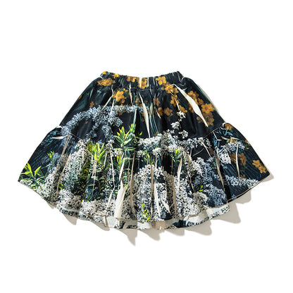 NON TOKYO DIRECT PRINT RIB GATHER MINI SKIRT ノントーキョー ダイレクト プリント リブ ギャザー ミニ スカート NON-26S-0206【レディース ギャザースカート フレアシルエット ポリエステル素材 26SS】