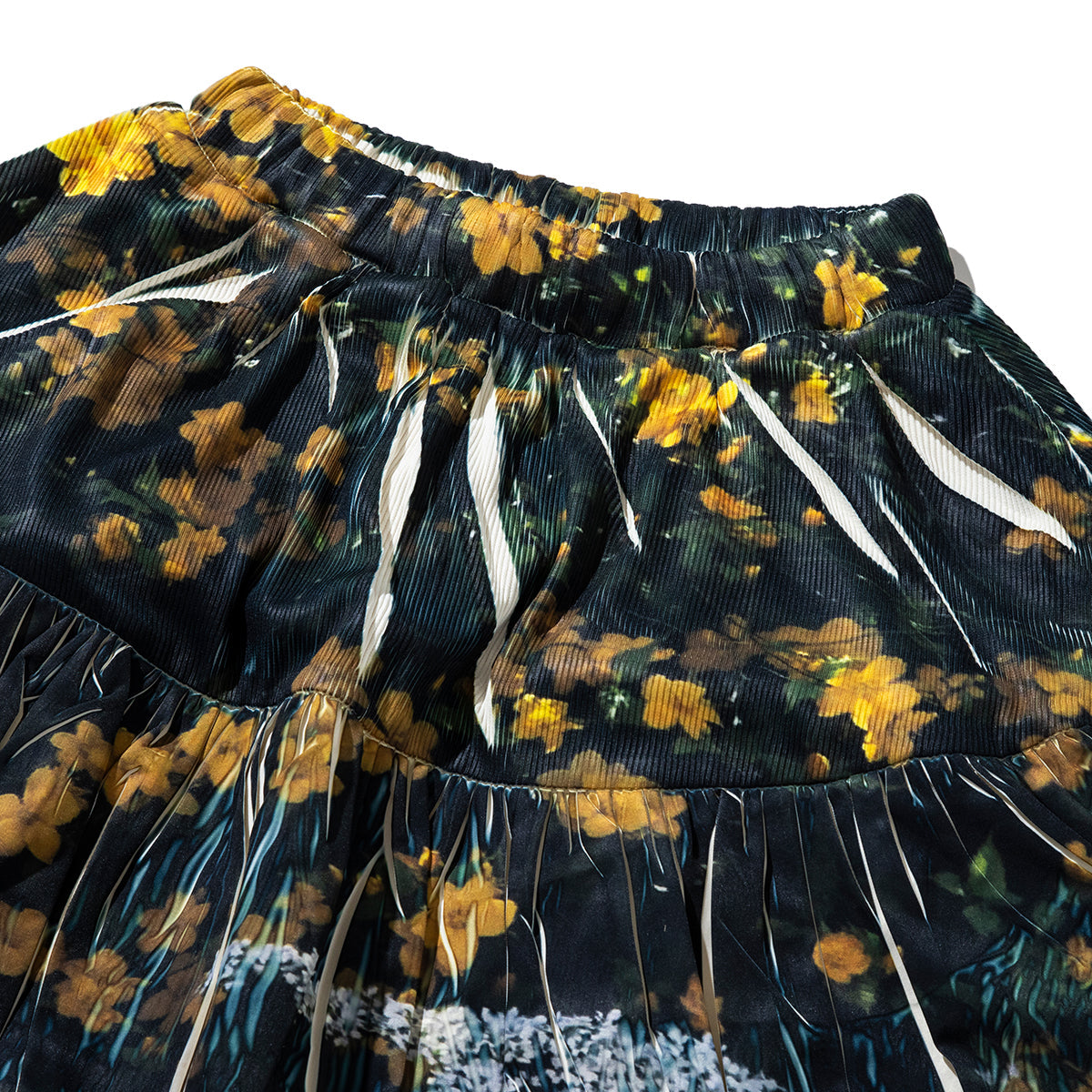 NON TOKYO DIRECT PRINT RIB GATHER LONG SKIRT ノントーキョー ダイレクト プリント リブ ギャザー ロング スカート NON-26S-0207【レディース ギャザースカート フリル ポリエステル素材 26SS】