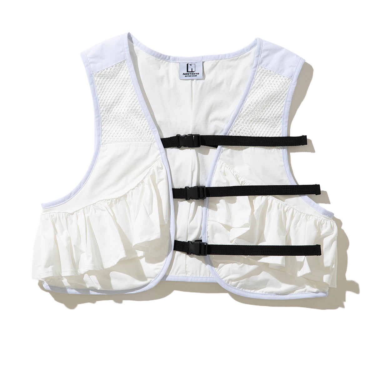 NON TOKYO UTILITY TRAINING VEST ノントーキョー ユーティリティ トレーニング ベスト NON-26S-0302【レディース ミニベスト ポケット フリル 26SS】