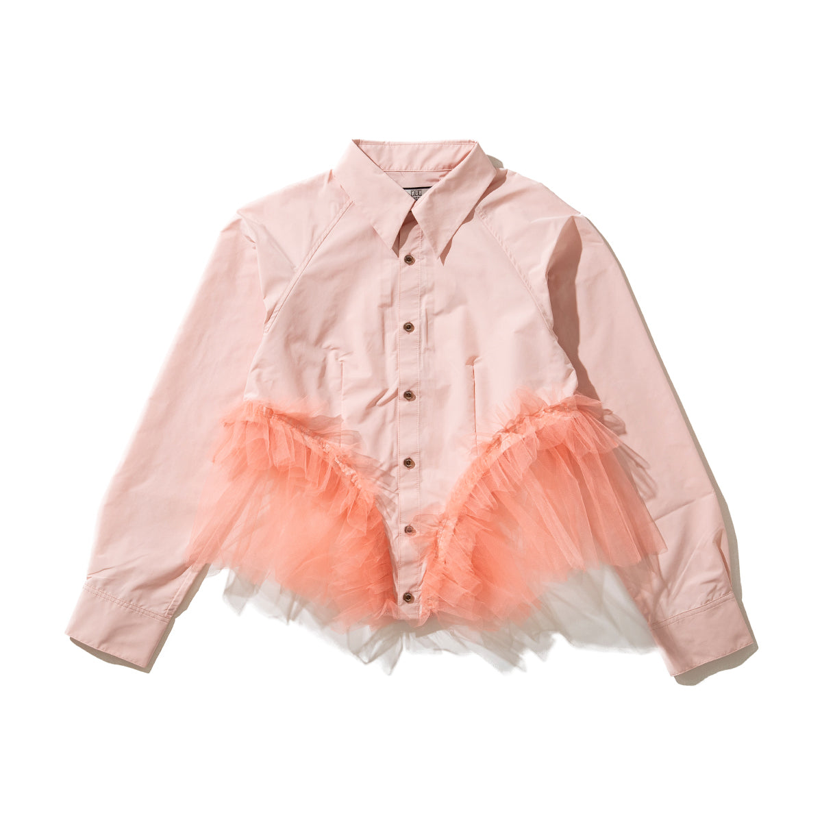 NON TOKYO GATHER TULLE SHIRT ノントーキョー ギャザー チュール シャツ NON-26S-0329【レディース チュール ポリエステル素材 洗濯可能 26SS】