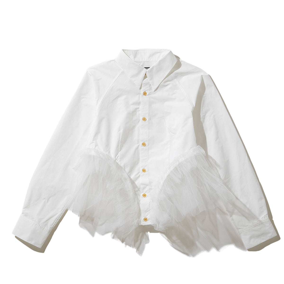 NON TOKYO GATHER TULLE SHIRT ノントーキョー ギャザー チュール シャツ NON-26S-0329【レディース チュール ポリエステル素材 洗濯可能 26SS】