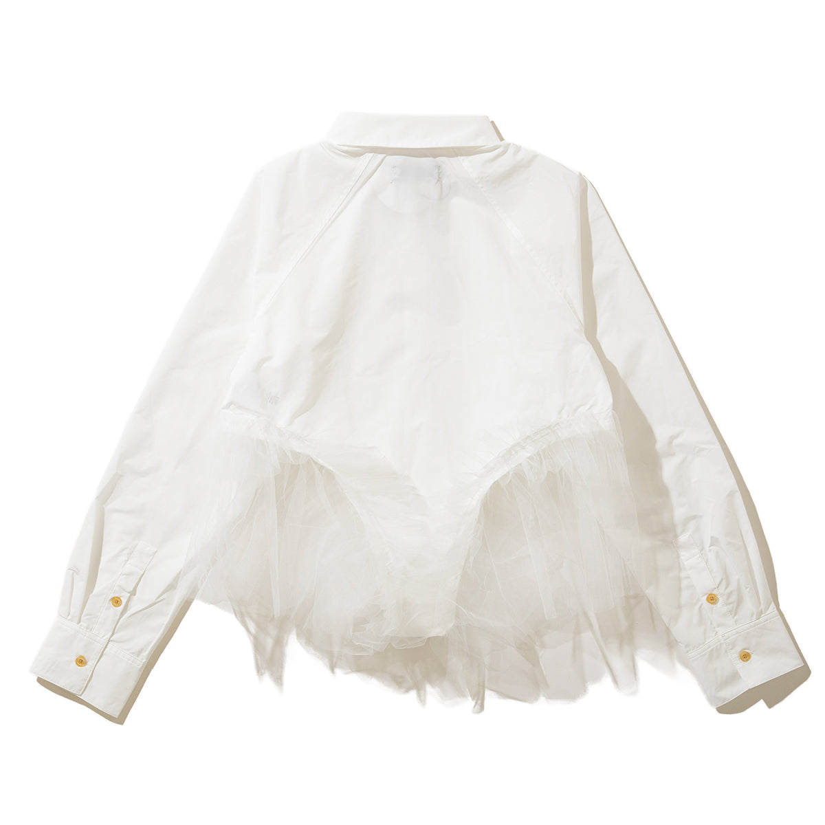 NON TOKYO GATHER TULLE SHIRT ノントーキョー ギャザー チュール シャツ NON-26S-0329【レディース チュール ポリエステル素材 洗濯可能 26SS】