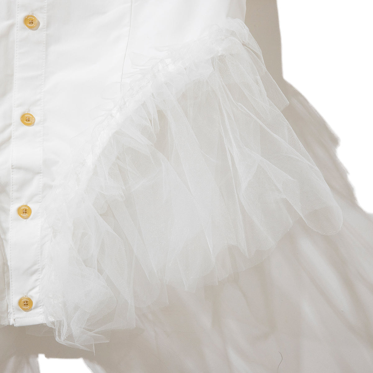 NON TOKYO GATHER TULLE SHIRT ノントーキョー ギャザー チュール シャツ NON-26S-0329【レディース チュール ポリエステル素材 洗濯可能 26SS】