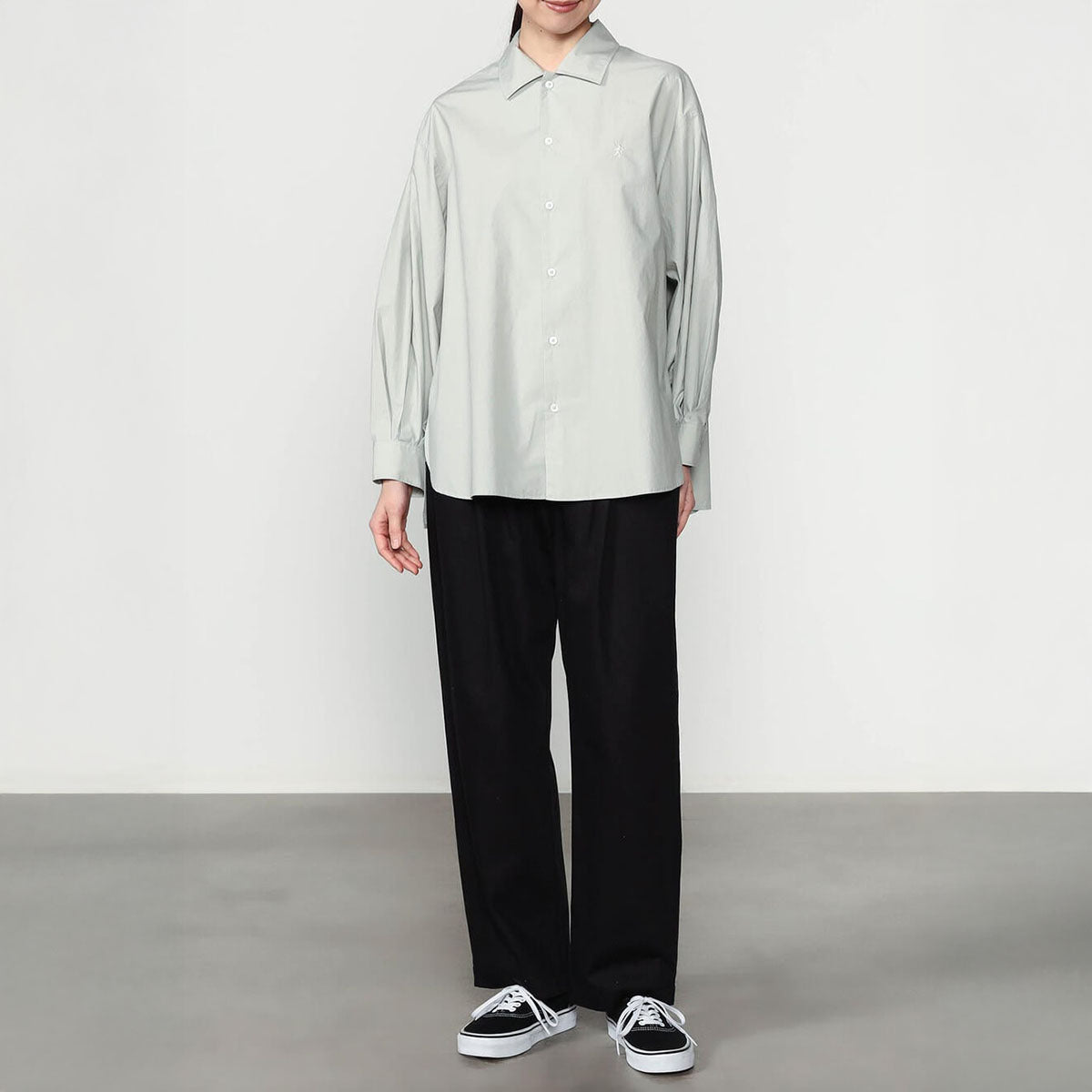 Gymphlex Cotton L/S tunic shirt ジムフレックス コットン 長袖チュニックシャツ GY-B0365-OGT【レディース 長袖シャツ リラックスサイズ サイドスリット 26SS】