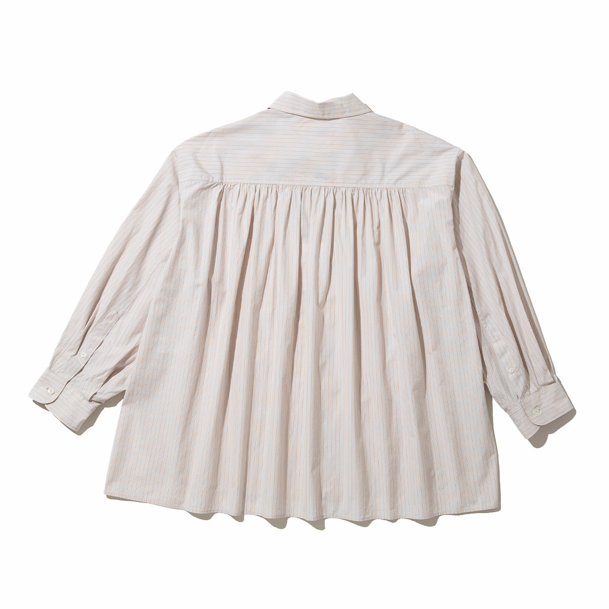 Gymphlex Cotton Multi-Stripe L/S Tunic Shirt ジムフレックス コットン マルチストライプ 長袖チュニックシャツ GY-B0365-PMS【レディース 長袖シャツ リラックスサイズ サイドスリット 26SS】