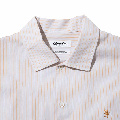 Gymphlex Cotton Multi-Stripe L/S Tunic Shirt ジムフレックス コットン マルチストライプ 長袖チュニックシャツ GY-B0365-PMS【レディース 長袖シャツ リラックスサイズ サイドスリット 26SS】