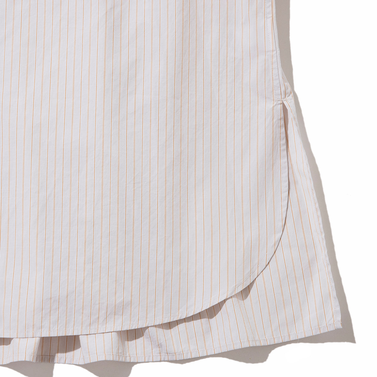 Gymphlex Cotton Multi-Stripe L/S Tunic Shirt ジムフレックス コットン マルチストライプ 長袖チュニックシャツ GY-B0365-PMS【レディース 長袖シャツ リラックスサイズ サイドスリット 26SS】