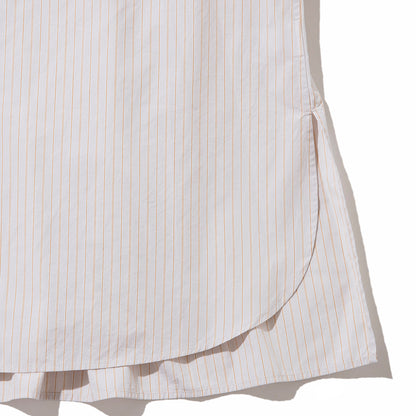 Gymphlex Cotton Multi-Stripe L/S Tunic Shirt ジムフレックス コットン マルチストライプ 長袖チュニックシャツ GY-B0365-PMS【レディース 長袖シャツ リラックスサイズ サイドスリット 26SS】