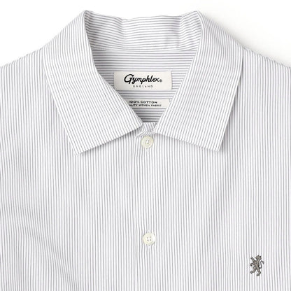 Gymphlex Cotton Stripe L/S Tunic Shirt ジムフレックス コットン ストライプ 長袖チュニックシャツ GY-B0365-PSE【レディース 長袖シャツ リラックスサイズ サイドスリット 26SS】