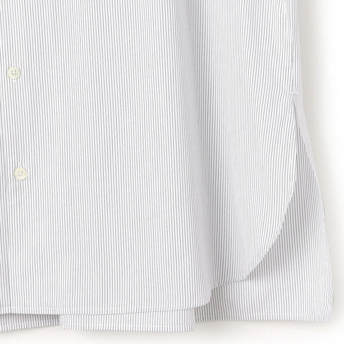 Gymphlex Cotton Stripe L/S Tunic Shirt ジムフレックス コットン ストライプ 長袖チュニックシャツ GY-B0365-PSE【レディース 長袖シャツ リラックスサイズ サイドスリット 26SS】