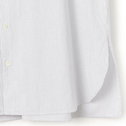 Gymphlex Cotton Stripe L/S Tunic Shirt ジムフレックス コットン ストライプ 長袖チュニックシャツ GY-B0365-PSE【レディース 長袖シャツ リラックスサイズ サイドスリット 26SS】