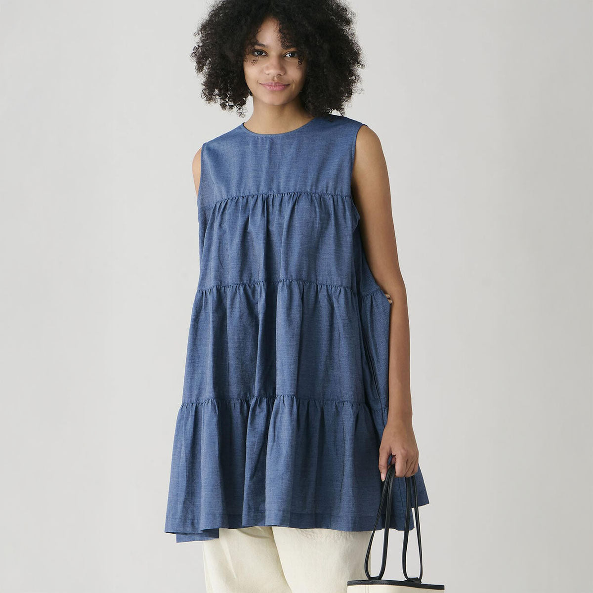 Gymphlex Tiered tunic ジムフレックス ティアードチュニック GY-B0470-DPD【レディース コットン素材 デニム生地 26SS】