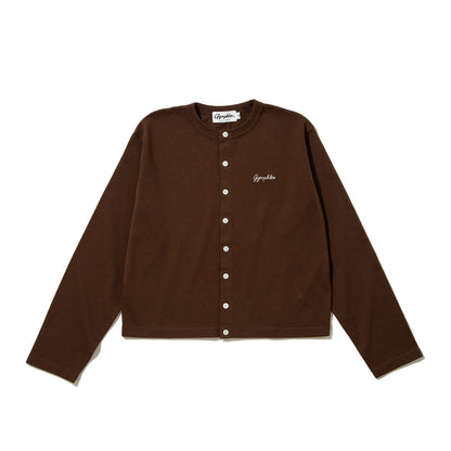 Gymphlex Cotton L/S short cardigan ジムフレックス コットン 長袖ショートカーディガン GY-C0367-SCT【レディース コットン素材 刺繍ロゴ 長袖 26SS】