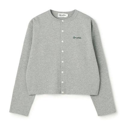 Gymphlex Cotton L/S short cardigan ジムフレックス コットン 長袖ショートカーディガン GY-C0367-SCT【レディース コットン素材 刺繍ロゴ 長袖 26SS】