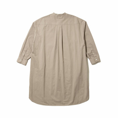 Gymphlex Band collar shirt dress ジムフレックス バンドカラーシャツワンピース GY-G0064-BIT【レディース バンドカラー ゆったりシルエット グリフィン刺繍 26SS】