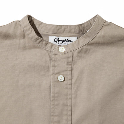 Gymphlex Band collar shirt dress ジムフレックス バンドカラーシャツワンピース GY-G0064-BIT【レディース バンドカラー ゆったりシルエット グリフィン刺繍 26SS】