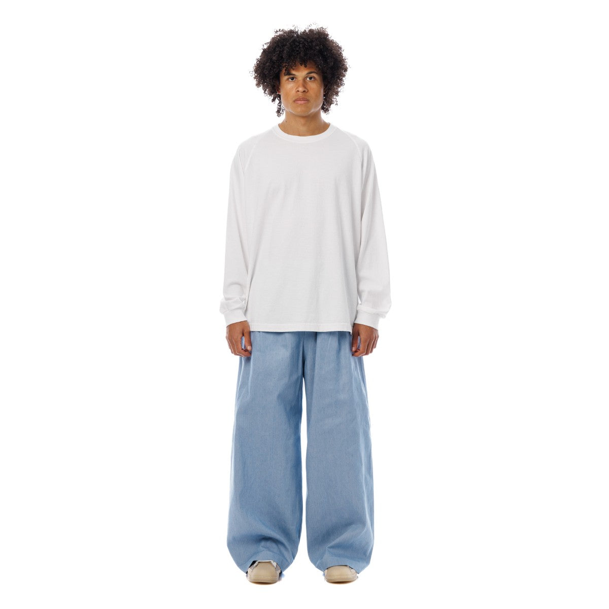 Sandinista Light Denim Easy Baggy Pants サンディニスタ ライト デニム イージー バギー パンツ 60426PS01-BT【メンズ イージーパンツ バギーシルエット ストレートデニム 26SS】