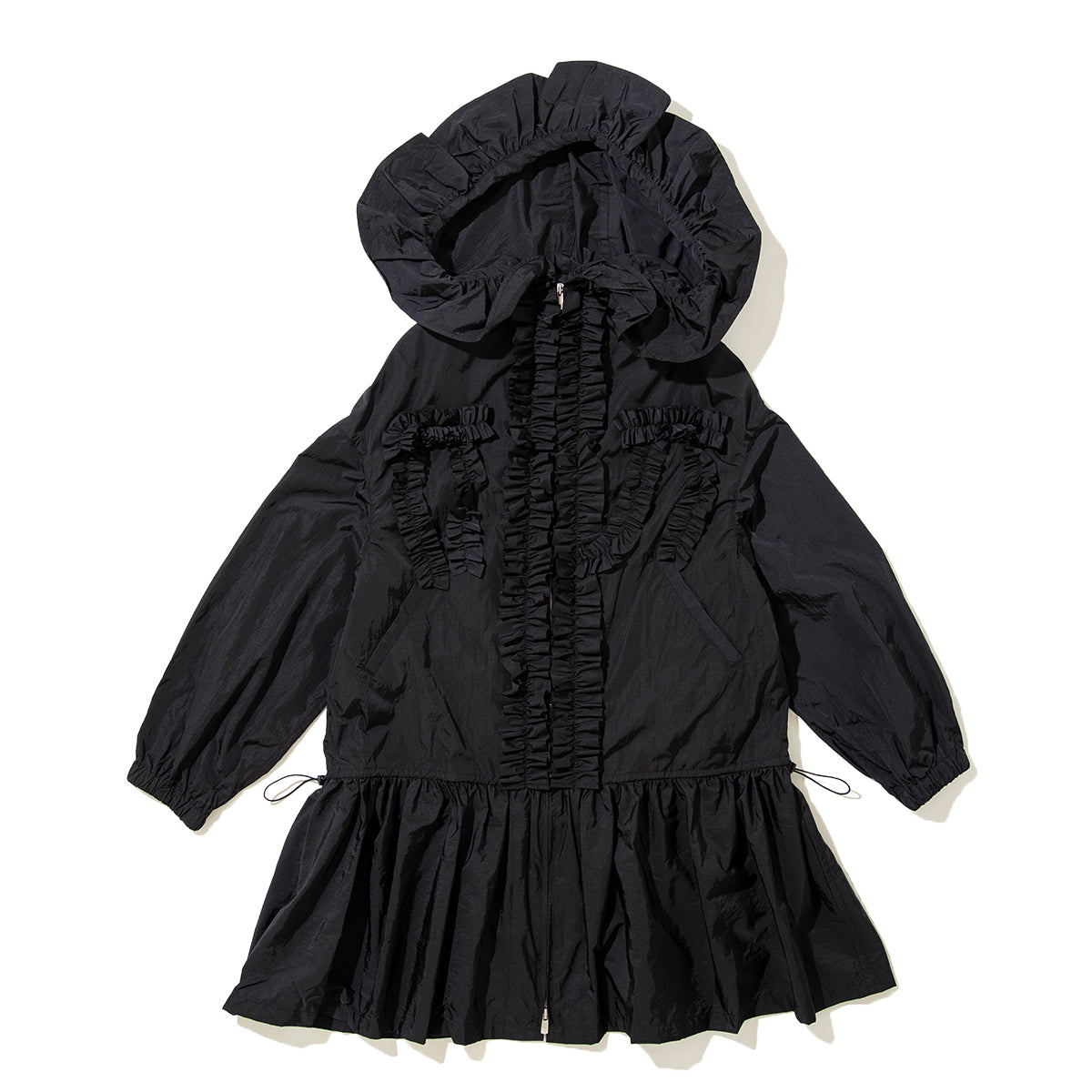 naokitomizuka Nylon frilled mountain parka ナオキトミヅカ ナイロン フリルド マウンテン パーカー GRNTJ008【レディース ナイロン素材 フリル フード 26SS】