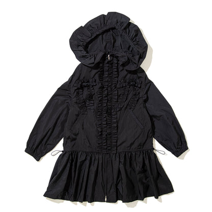 naokitomizuka Nylon frilled mountain parka ナオキトミヅカ ナイロン フリルド マウンテン パーカー GRNTJ008【レディース ナイロン素材 フリル フード 26SS】