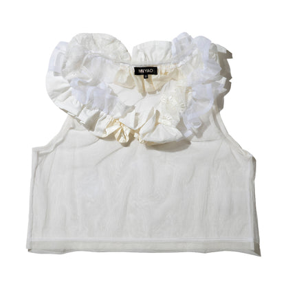 MIYAO Frill Top ミヤオ フリル トップ MEBL-02【レディース レース オーガンジー 製品洗い 26SS】