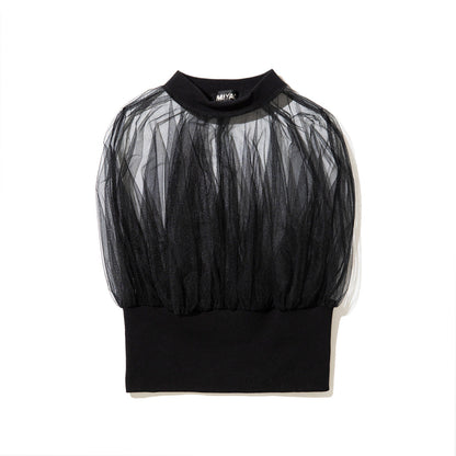 MIYAO Tulle Top ミヤオ チュール トップ MEBL-05【レディース ナイロン素材 コットン素材 チュール 26SS】