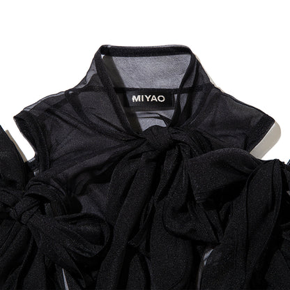 MIYAO All Ribbon Top ミヤオ 全身リボン トップ MEBL-07【レディース ポリエステル素材 リボン 26SS】