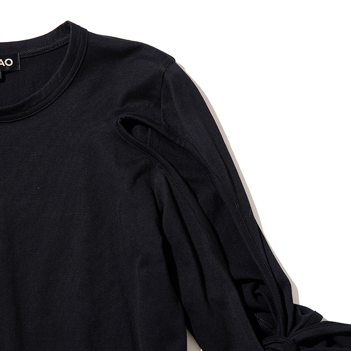 MIYAO Ribbon Cuff Tee ミヤオ 袖口リボン ティー METS-03【レディース コットン素材 リボン 26SS】