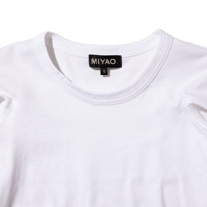 MIYAO Ribbon Cuff Tee ミヤオ 袖口リボン ティー METS-03【レディース コットン素材 リボン 26SS】
