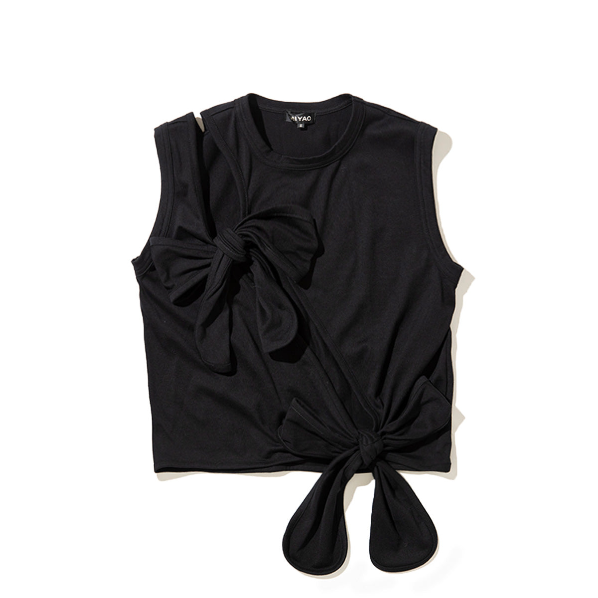 MIYAO Front Ribbon Tank Top ミヤオ 前身頃リボンタンクトップ METS-04【レディース コットン素材 リボン 26SS】