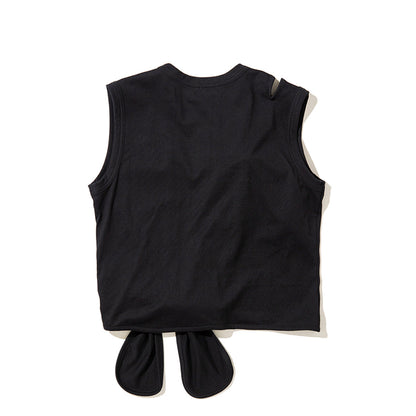 MIYAO Front Ribbon Tank Top ミヤオ 前身頃リボンタンクトップ METS-04【レディース コットン素材 リボン 26SS】