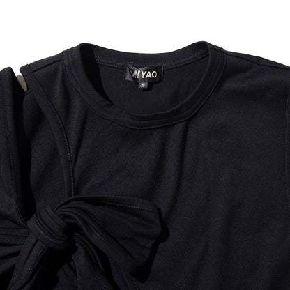 MIYAO Front Ribbon Tank Top ミヤオ 前身頃リボンタンクトップ METS-04【レディース コットン素材 リボン 26SS】