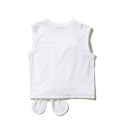 MIYAO Front Ribbon Tank Top ミヤオ 前身頃リボンタンクトップ METS-04【レディース コットン素材 リボン 26SS】