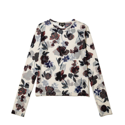 MIYAO Floral Print Top ミヤオ 花柄プリントトップ METS-05【レディース ポリエステル素材 花柄 26SS】