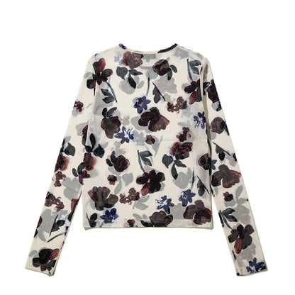 MIYAO Floral Print Top ミヤオ 花柄プリントトップ METS-05【レディース ポリエステル素材 花柄 26SS】