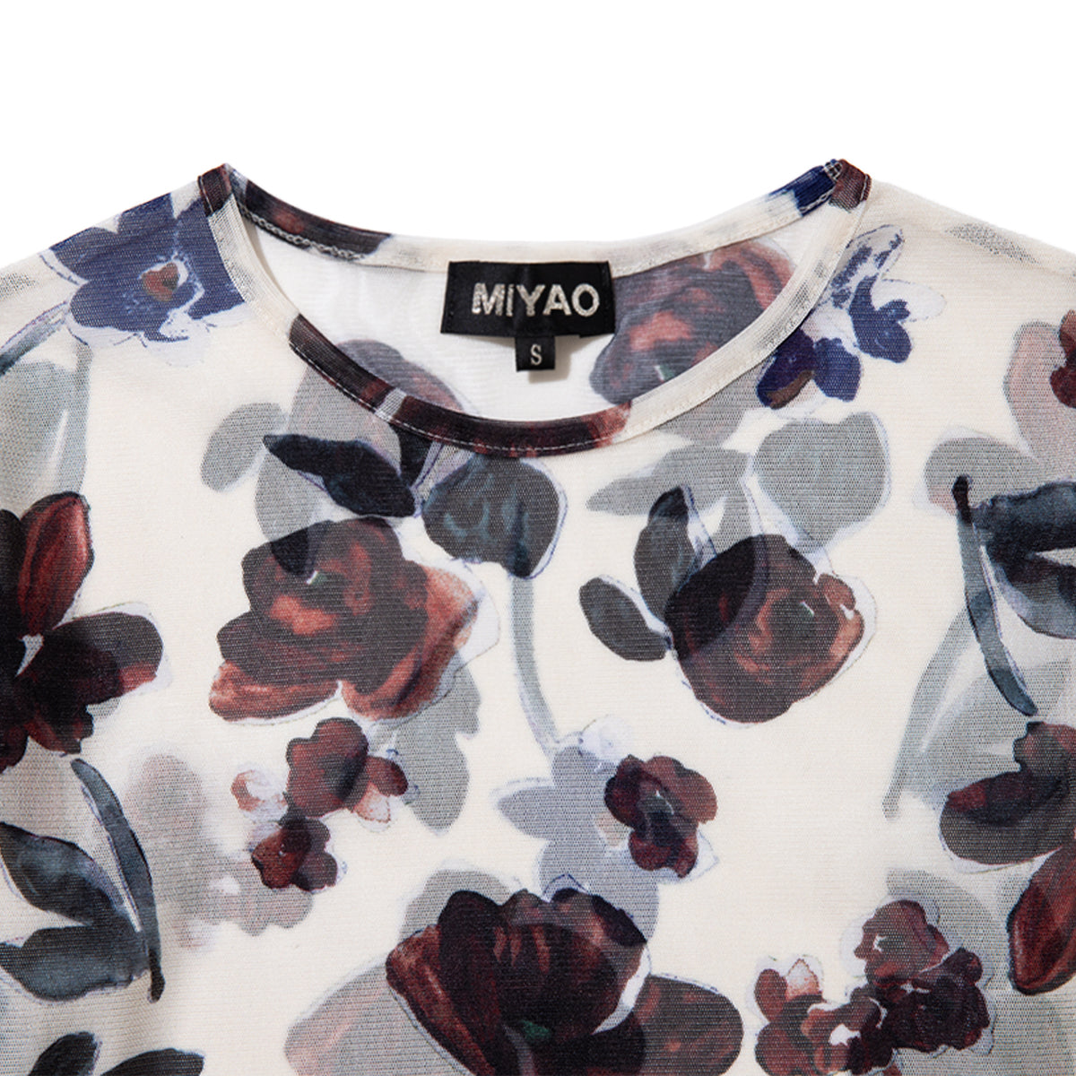 MIYAO Floral Print Top ミヤオ 花柄プリントトップ METS-05【レディース ポリエステル素材 花柄 26SS】