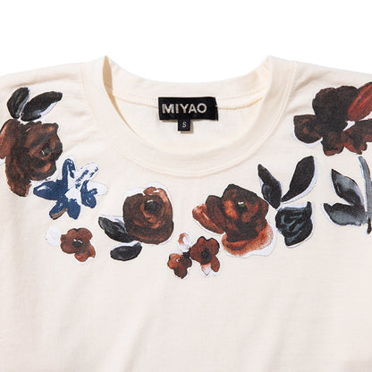 MIYAO Floral Print Tee ミヤオ 花柄プリントティー METS-06【レディース コットン素材 花柄 26SS】